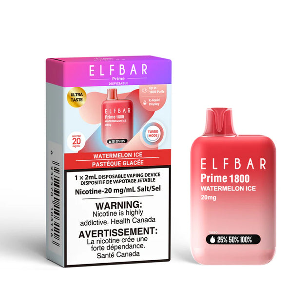 Elf Bar Disposable Vape - 1800 Puffs - Watermelon Ice Elf Bar Disposable Vape - 1800 Puffs - Watermelon Ice
