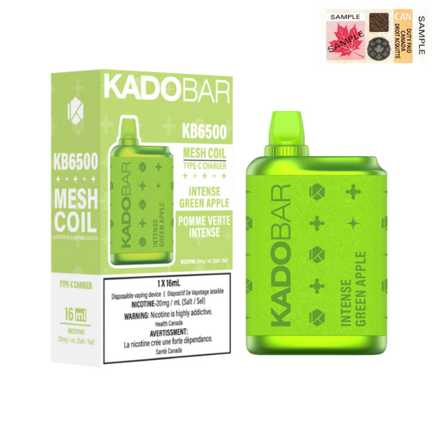 KADO BAR DISPOSABLE VAPE - 6500 PUFFS - Intense Green Apple | Vape4change KADO BAR DISPOSABLE VAPE - 6500 PUFFS - Intense Green Apple | Vape4change