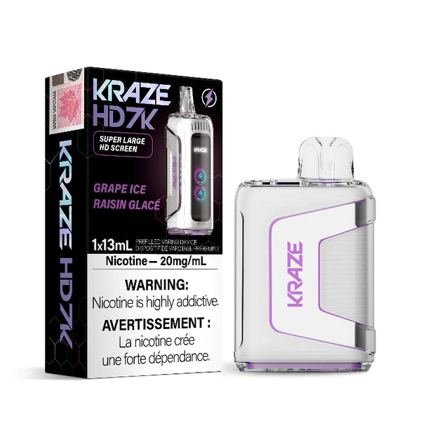 Kraze HD 7K - Grape Ice Disposable Vape