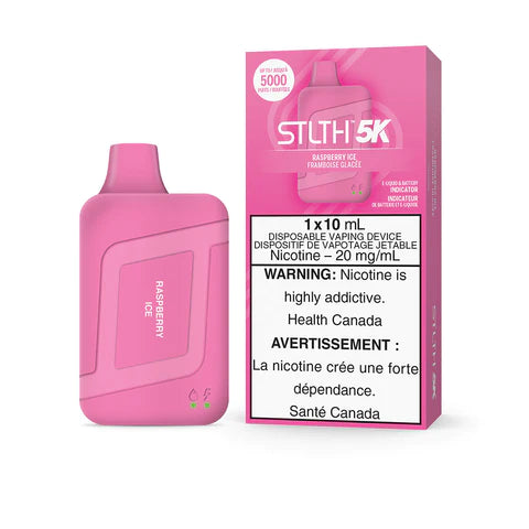 STLTH 5K Disposable Vape - Rechargeable - Raspberry Ice - 5000 Puffs