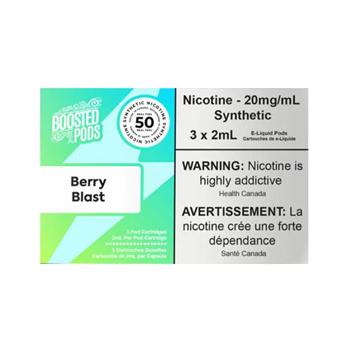 Boosted pods STLTH Compatible - Berry Blast - 50MG HIT - Synthetic Nicotine - Vape4change