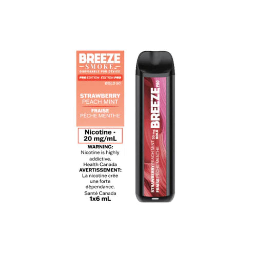 Breeze Pro Disposable Vape - Strawberry Peach Mint - 2000 Puffs