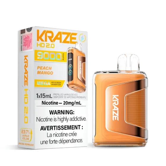 Kraze HD 2.0 Disposable Vape - 9000 Puffs -  Peach Mango