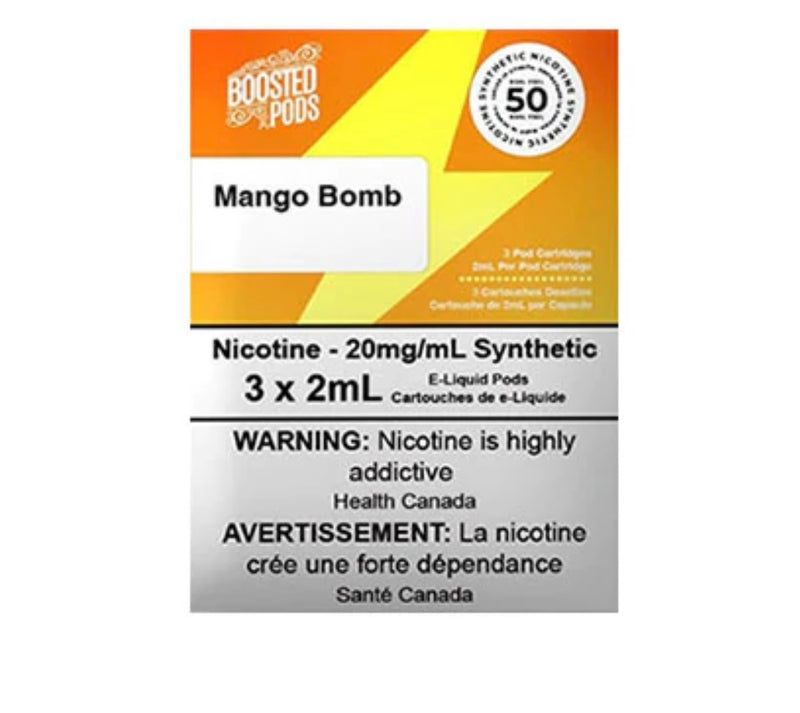 Boosted pods STLTH Compatible - Mango Bomb- 50MG HIT - Synthetic Nicotine - Vape4change
