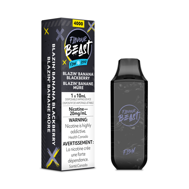 Flavour Beast Flow Rechargeable Disposable 4000 Puffs - Blazin' Banana Blackberry Iced - Vape4change