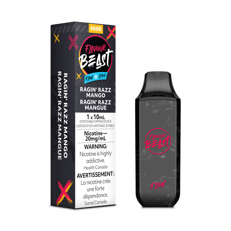 Flavour Beast Flow Rechargeable Disposable 4000 Puffs - Ragin' Razz Mango Iced - Vape4change
