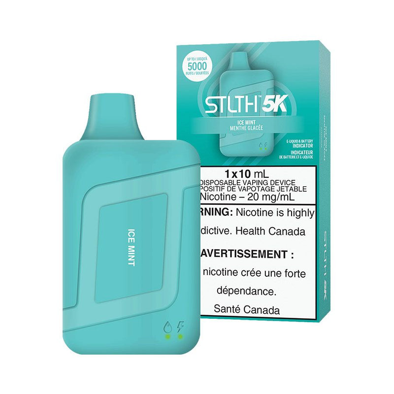 STLTH 5K Disposable Vape - Rechargeable - Ice Mint - 5000 Puffs - Vape4change