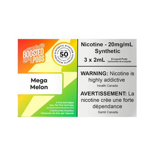 Boosted pods STLTH Compatible -Mega Melon - 50MG HIT - Synthetic Nicotine - Vape4change