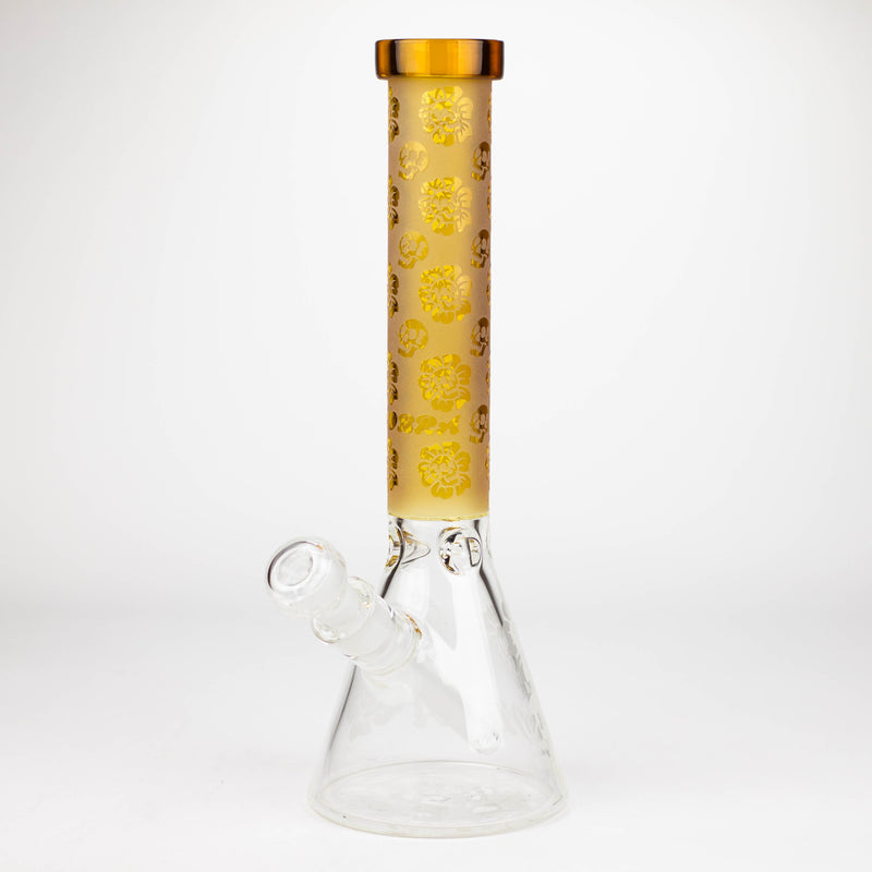 COBRA | 14" sandblasted geometric graphic 7 mm glass bong [YK07]_0