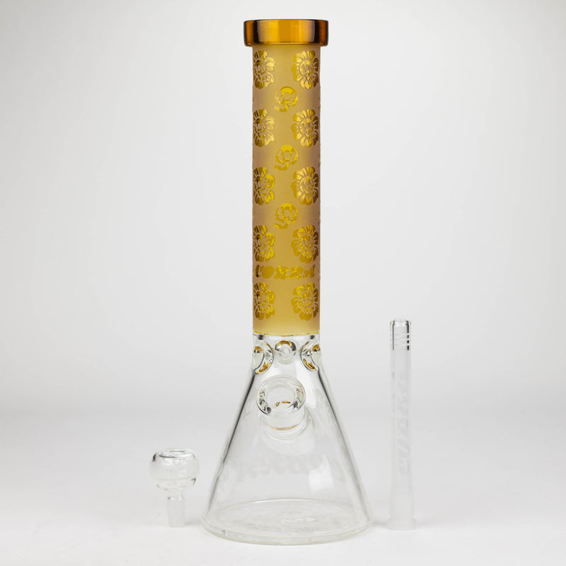 COBRA | 14" sandblasted geometric graphic 7 mm glass bong [YK07]_0