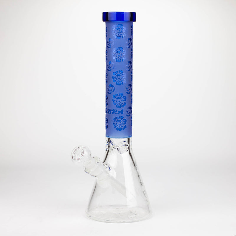 COBRA | 14" sandblasted geometric graphic 7 mm glass bong [YK07]_0