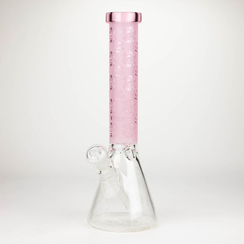 COBRA | 14" sandblasted geometric graphic 7 mm glass bong [YK07]_0