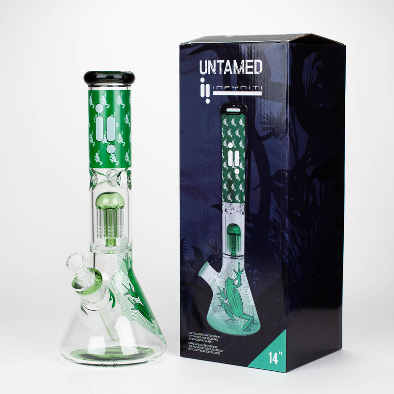 Infyniti | Untamed 14" 7 mm classic beaker water bong - Green Frog [GP2015]_0