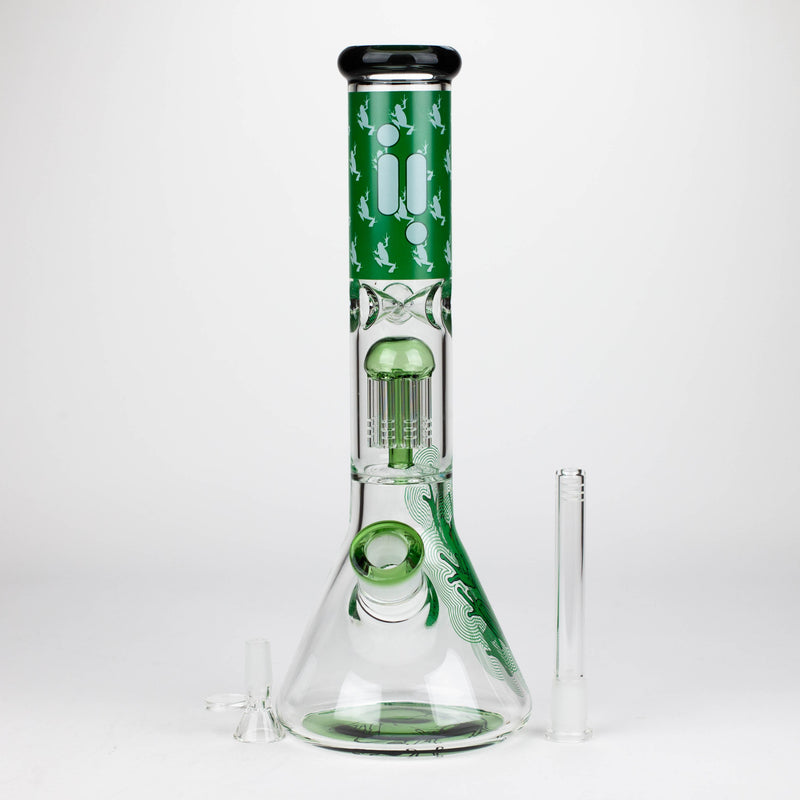 Infyniti | Untamed 14" 7 mm classic beaker water bong - Green Frog [GP2015]_0