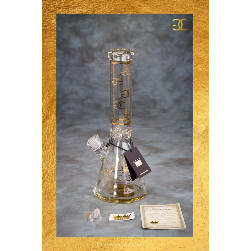 Golden Crown™ | 14Inch 9mm GC bong with 24K Gold Emblem_0