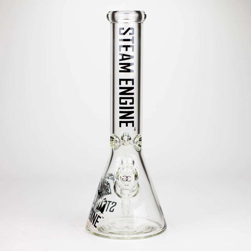 Steam Engine™ | 14 Inch 7mm glass bong with stickers by golden crown_0