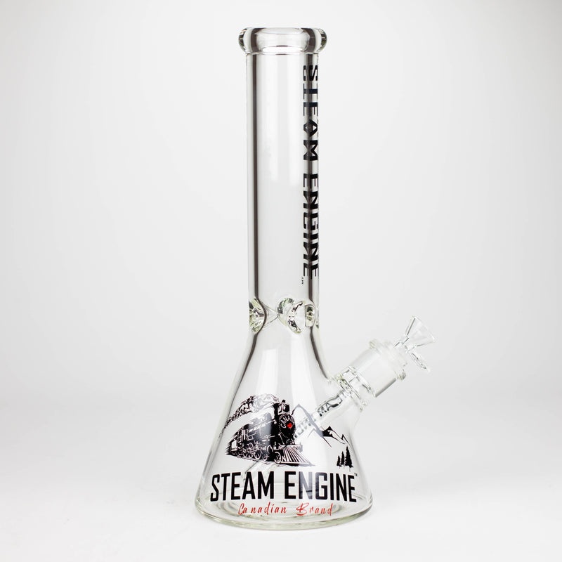 Steam Engine™ | 14 Inch 7mm glass bong with stickers by golden crown_0