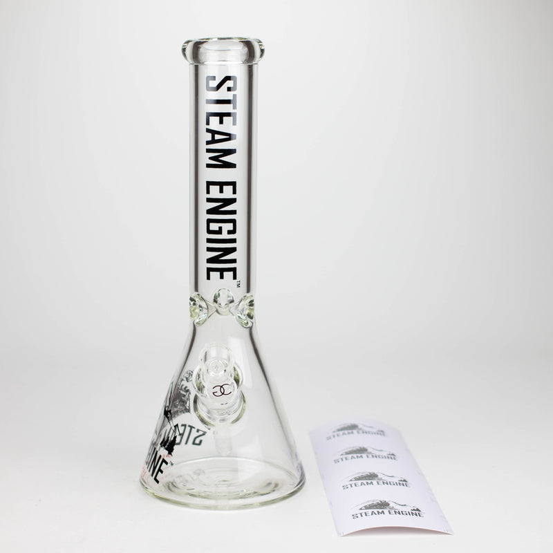 Steam Engine™ | 14 Inch 7mm glass bong with stickers by golden crown_0