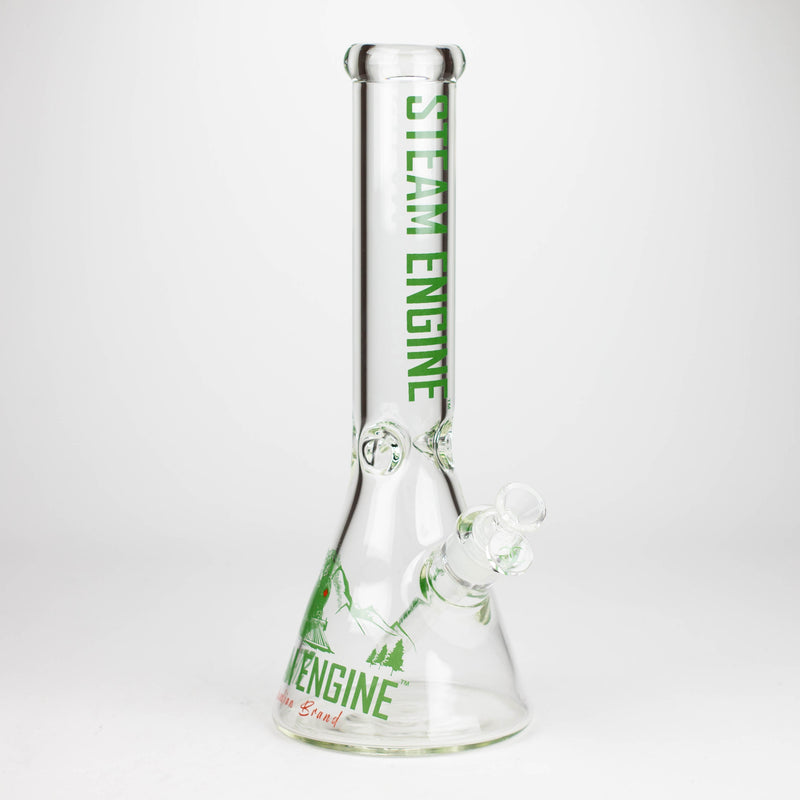 Steam Engine™ | 14 Inch 7mm glass bong with stickers by golden crown_0