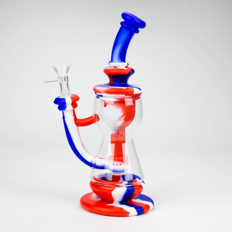 9.8" Silicone+Glass bong-Assorted [007B]_0