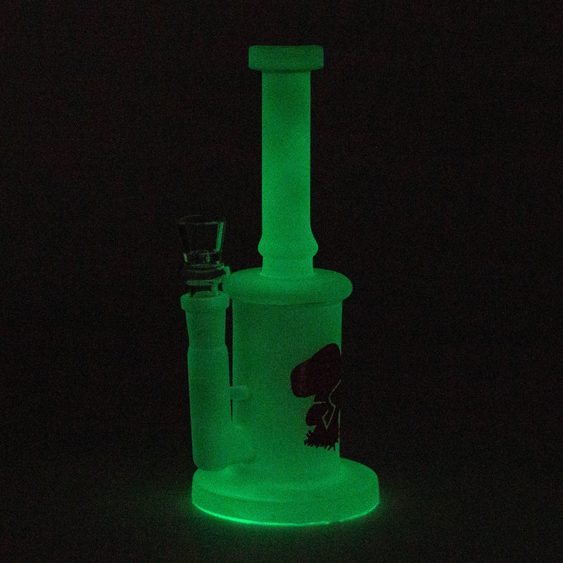 8' Glow in Dark Mushroom Glass bong_0