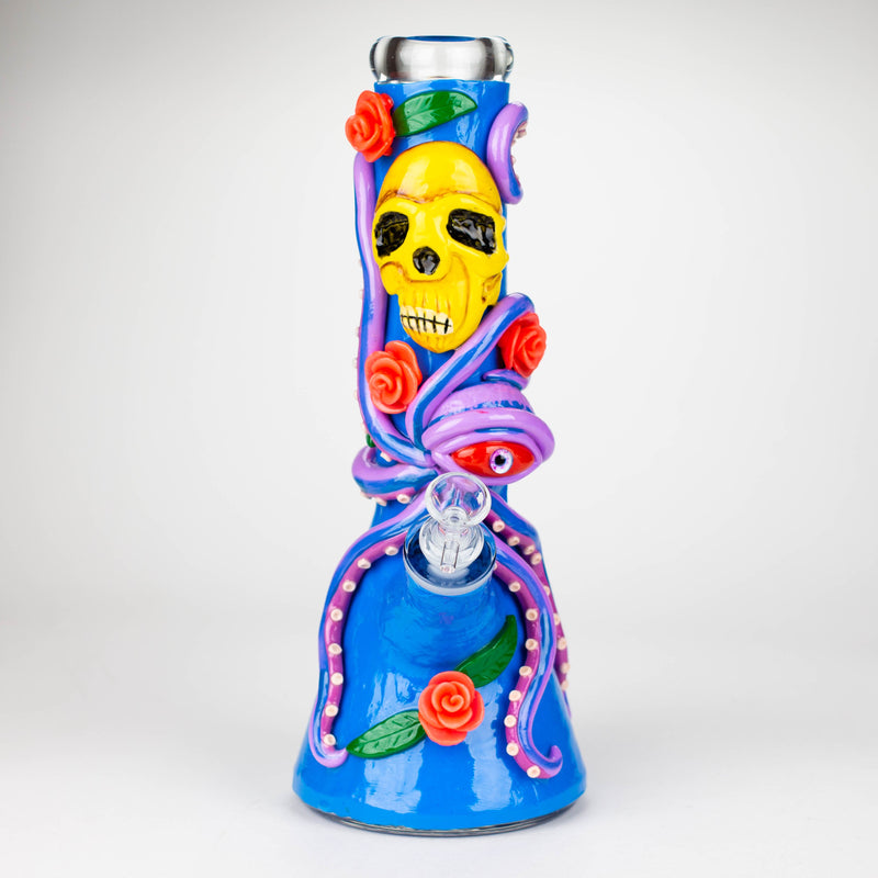 13" Resin 3D Octo-Skull  glass beaker  [DY526]_0