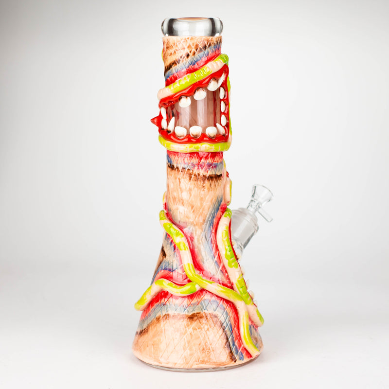 13" Resin 3D artwork 7mm glass beaker water bong [DY525]_0