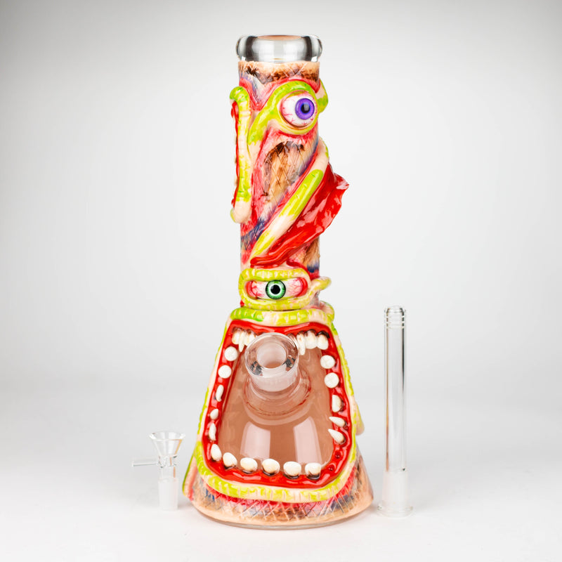 13" Resin 3D artwork 7mm glass beaker water bong [DY525]_0