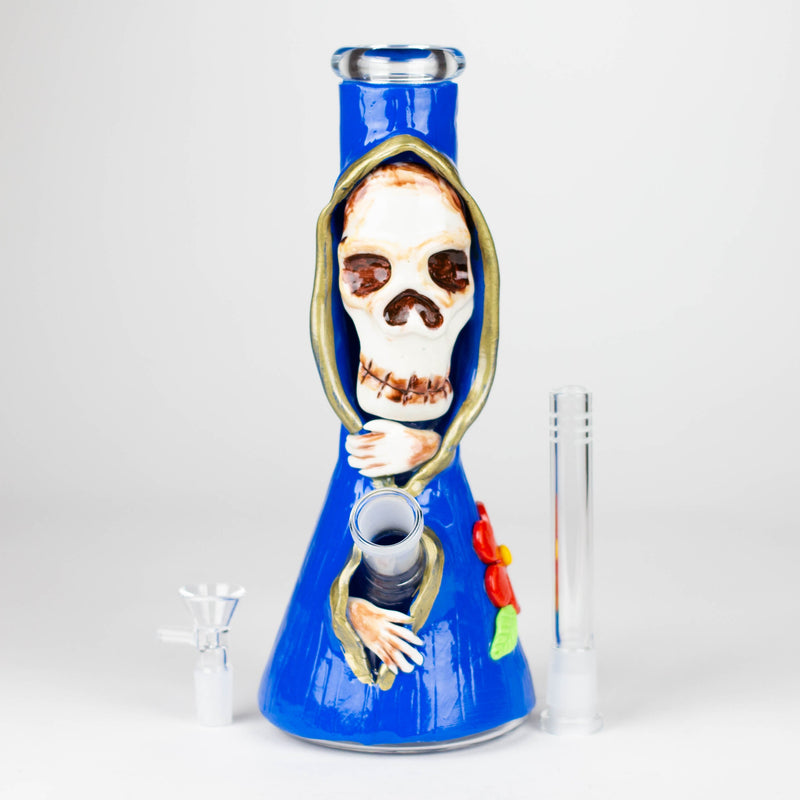 10" Resin 3D artwork Skull glass beaker [DY404]_0