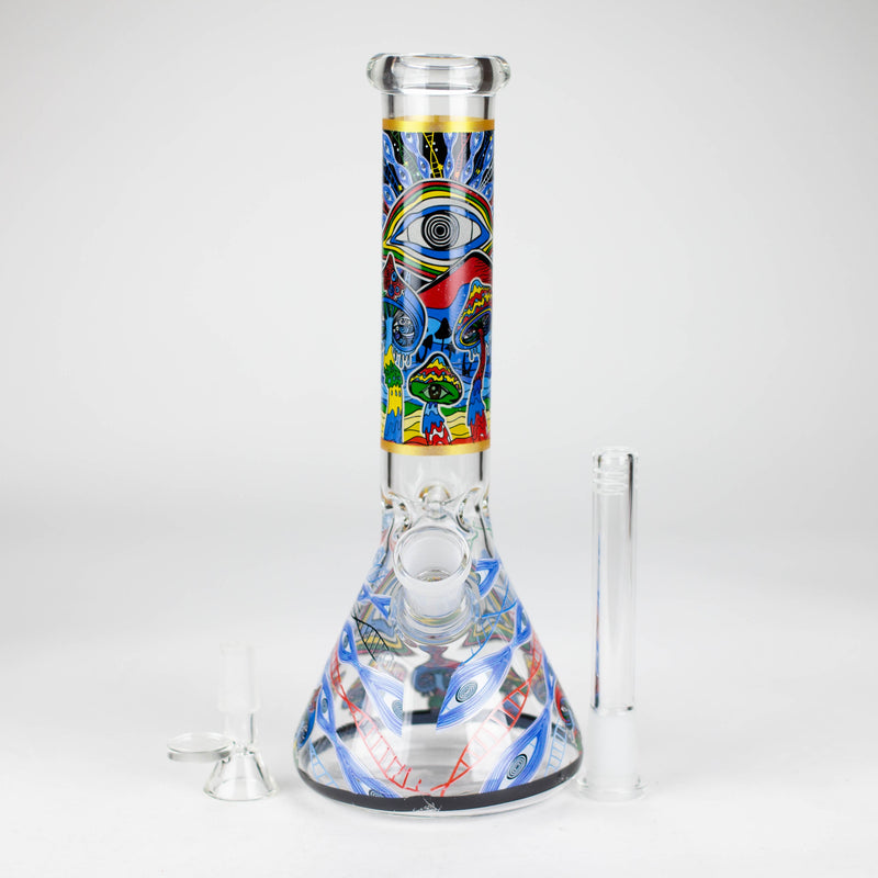 10" Glass Bong With Eye Design_0