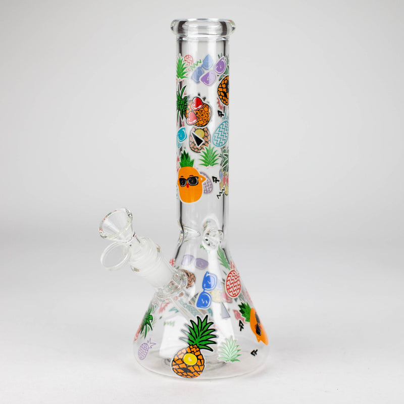 10" Glass Bong With Cartoon Design_0