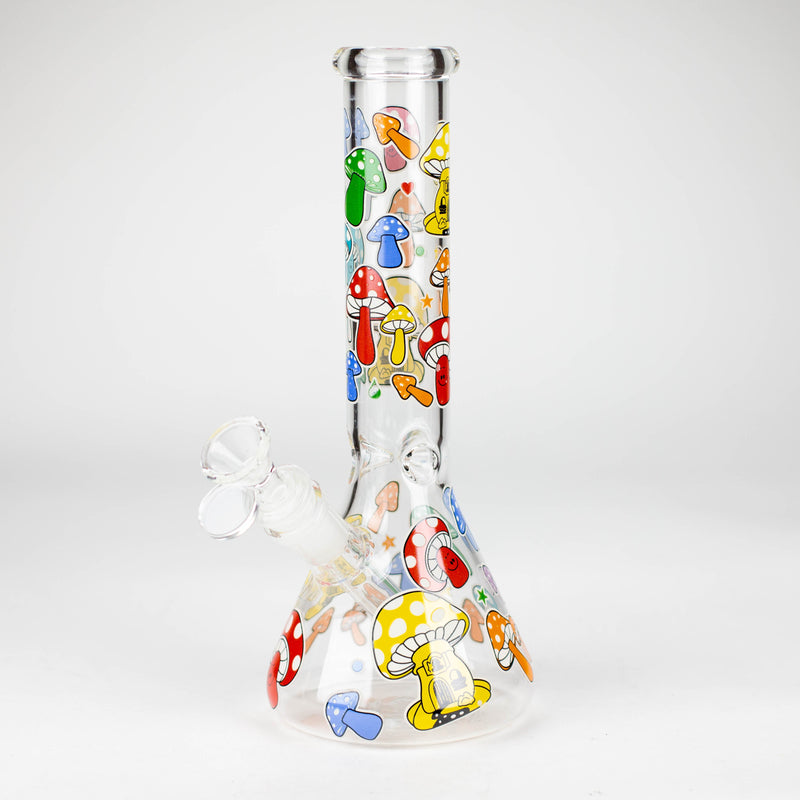 10" Glass Bong With Cartoon Design_0