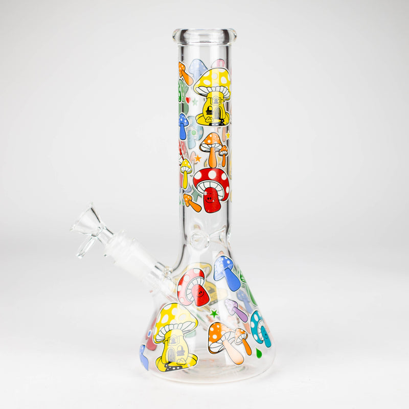 10" Glass Bong With Cartoon Design_0