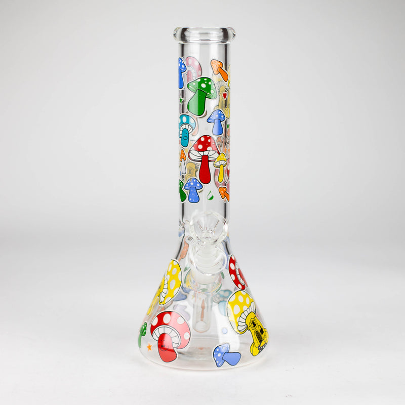 10" Glass Bong With Cartoon Design_0