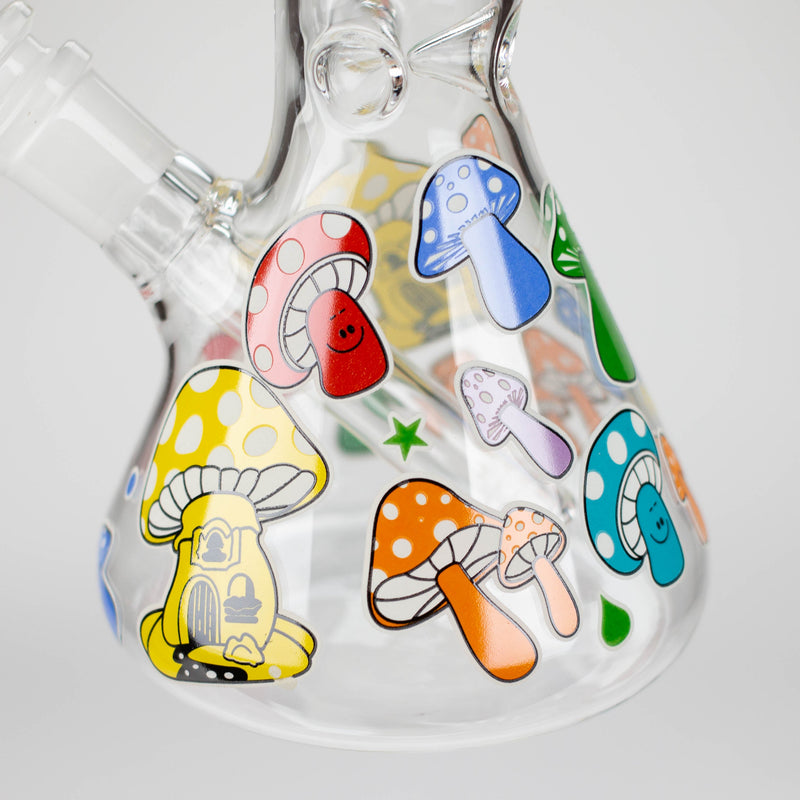 10" Glass Bong With Cartoon Design_0