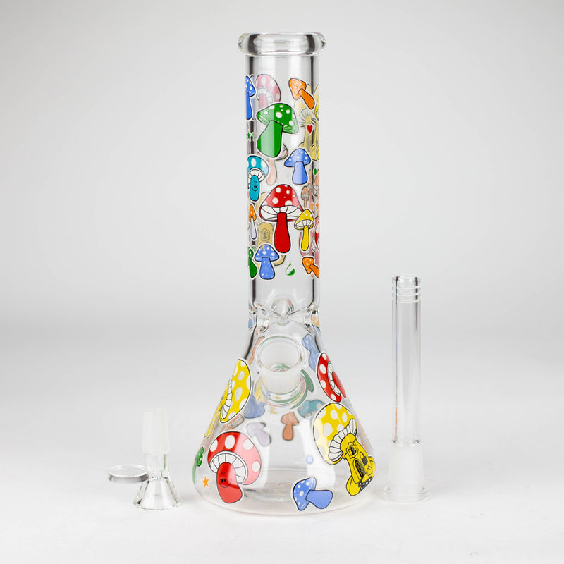 10" Glass Bong With Cartoon Design_0