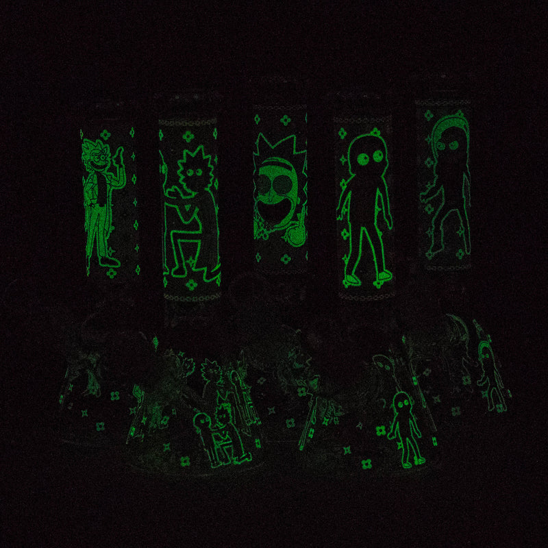 8" Glow In The Dark 4mm glass bong_0