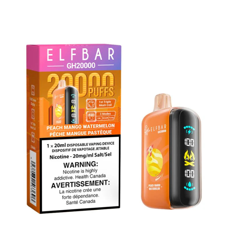 Elf Bar GH20000 Disposable Vape - 20K Puffs - Peach Mango Watermelon