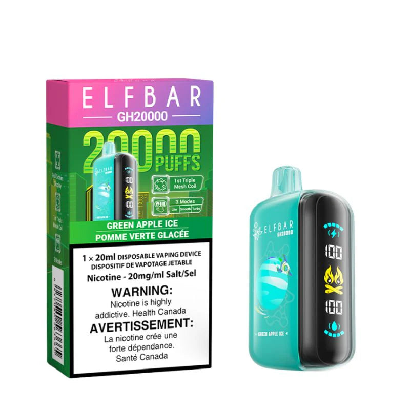 Elf Bar GH20000 Disposable Vape - 20K Puffs - Green Apple Ice