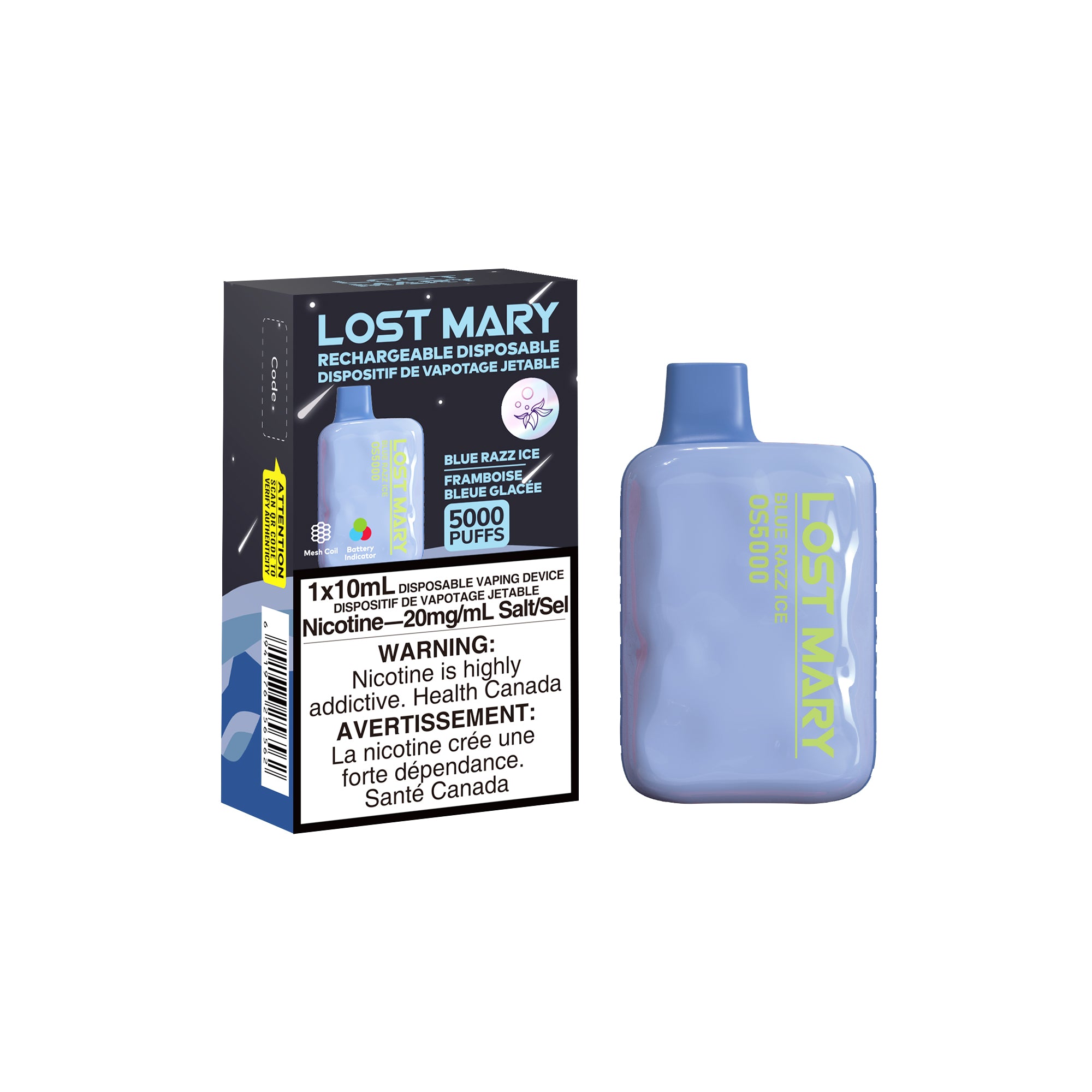 Lost Mary Disposable Vape - Blue Razz Ice - 5000 Puffs | Vape4change Lost Mary Disposable Vape - Blue Razz Ice - 5000 Puffs | Vape4change