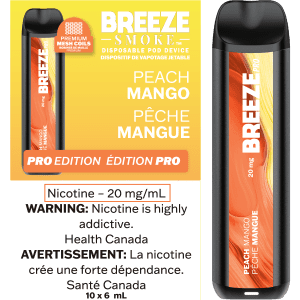 Breeze Pro Disposable Vape - Peach Mango- 2000 Puffs