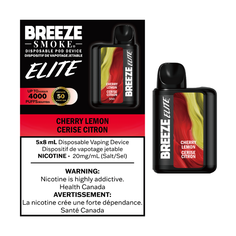 Breeze Elite Disposable Vape - Cherry Lemon - 4000 Puffs | Vape4change Breeze Elite Disposable Vape - Cherry Lemon - 4000 Puffs | Vape4change
