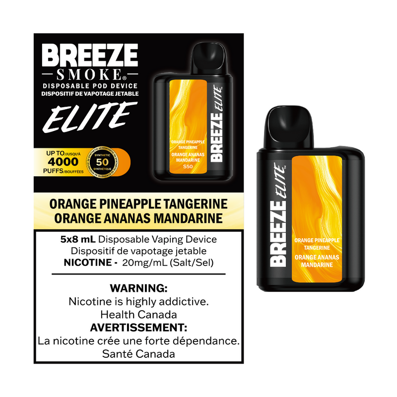 Breeze Elite Disposable Vape - Orange Pineapple Tangerine - 4000 Puffs