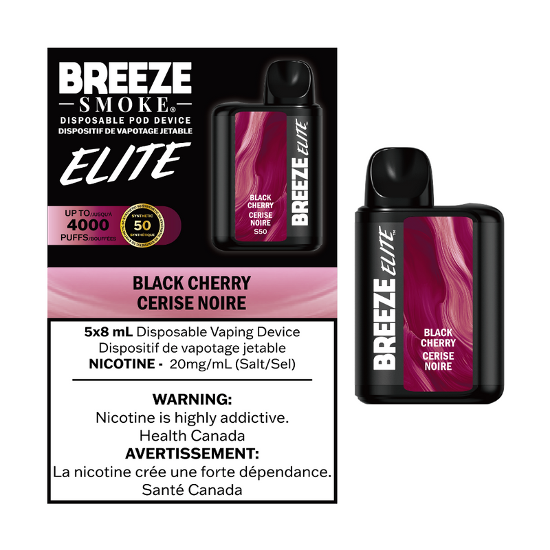 Breeze Elite Disposable Vape - Black Cherry - 4000 Puffs