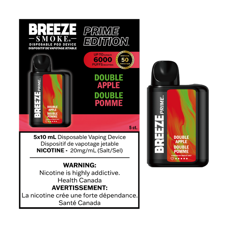 Breeze Prime Edition Disposable Vape - 6000 Puffs - Double Apple