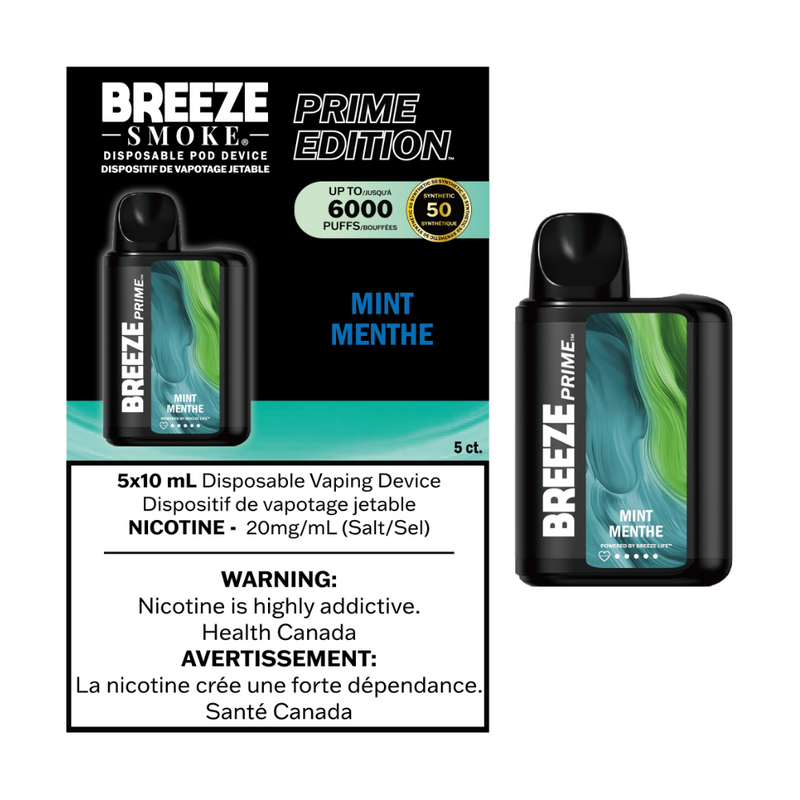 Breeze Prime Edition Disposable Vape - 6000 Puffs - Mint