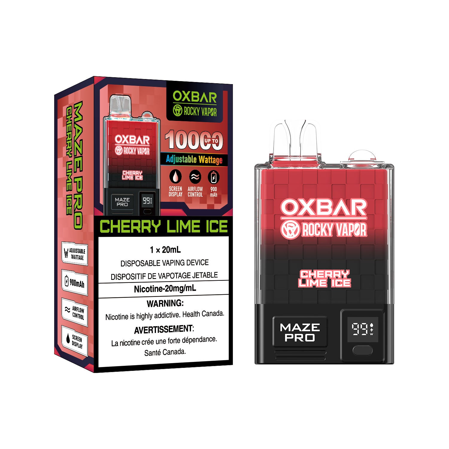 Ox Bar Maze Pro - Cherry Lime Ice - 10,000 Puffs At Vape4change.ca | Vape4change Ox Bar Maze Pro - Cherry Lime Ice - 10,000 Puffs At Vape4change.ca | Vape4change