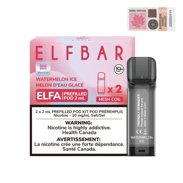 ELFBAR -  Elfa Pre-Filled Pod - Watermelon Ice -  2/Pack