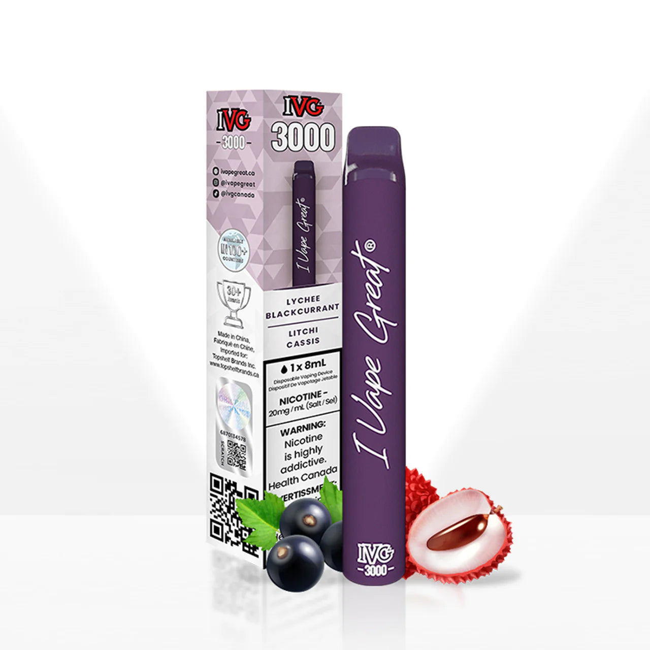 ivg disposable vape 3000 puffs IVG Disposable - 3000 Puffs - Lychee Blackcurrant