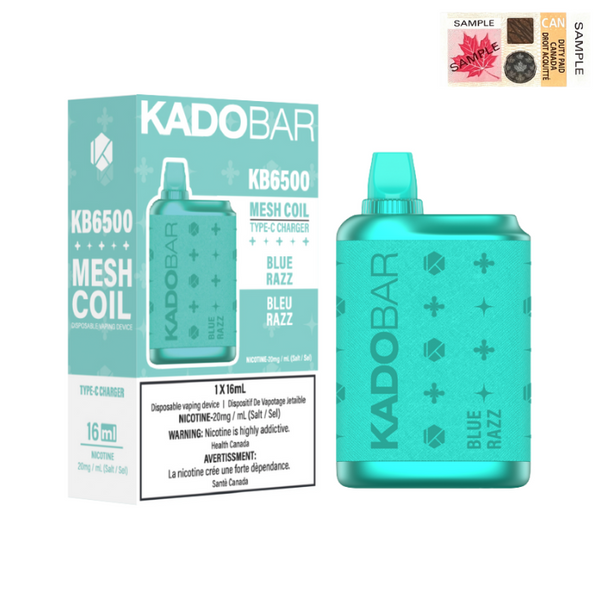 KADO BAR DISPOSABLE VAPE Canada - 6500 PUFFS - Blue Razz | Vape4change